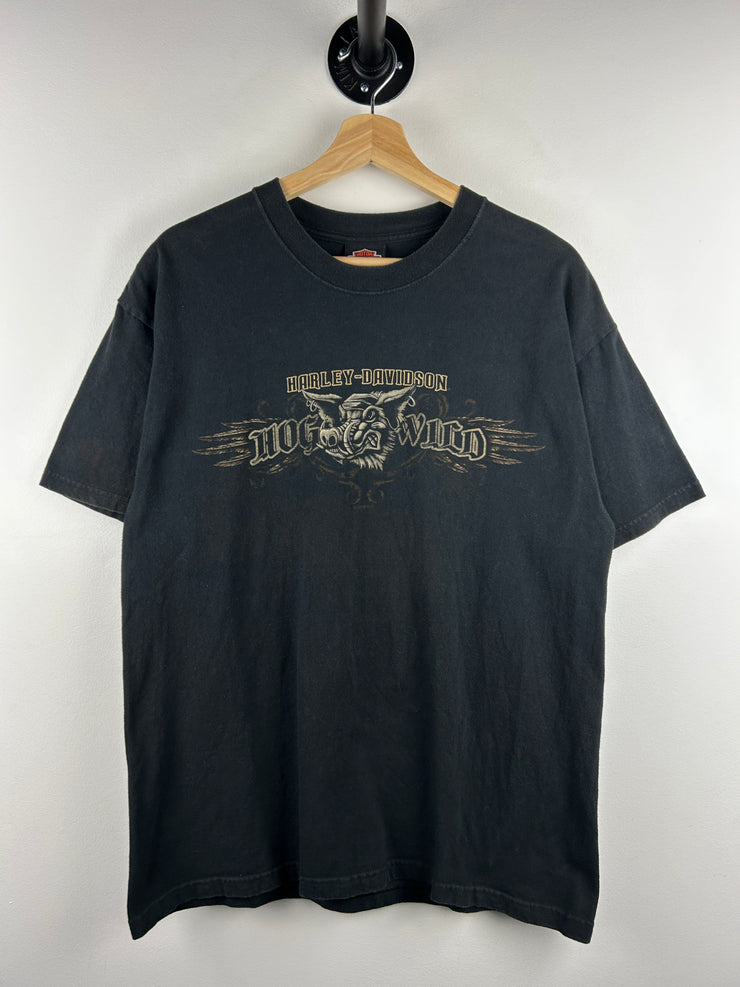 Vintage Harley Davidson Hog Wild Pig Amsterdam Black Tee