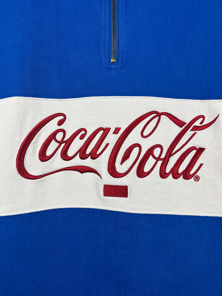 Kith FW18 Coca Cola Blue Quarter Zip Rugby Sweater