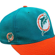 Vintage 90s NFL American Needle Miami Dolphins Blockhead Wool Teal Snapback Hat
