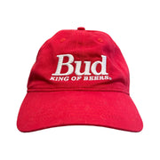 Vintage 90's Budweiser King Of Beers Red Snapback Hat