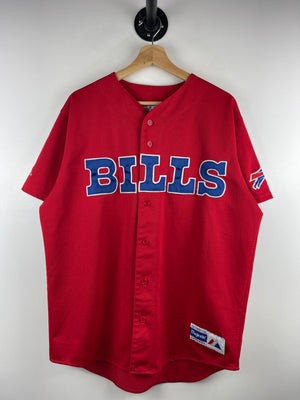 Vintage 90s NFL Majestic Buffalo Bills Red Baseball Jersey
