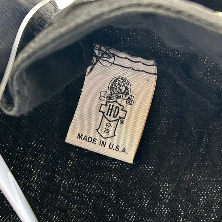 Vintage 80s Harley Davidson Eagle Black Pillbox Strapback Hat