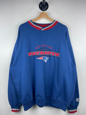 Vintage 90s NFL Starter New England Patriots Embroidered Blue Crewneck
