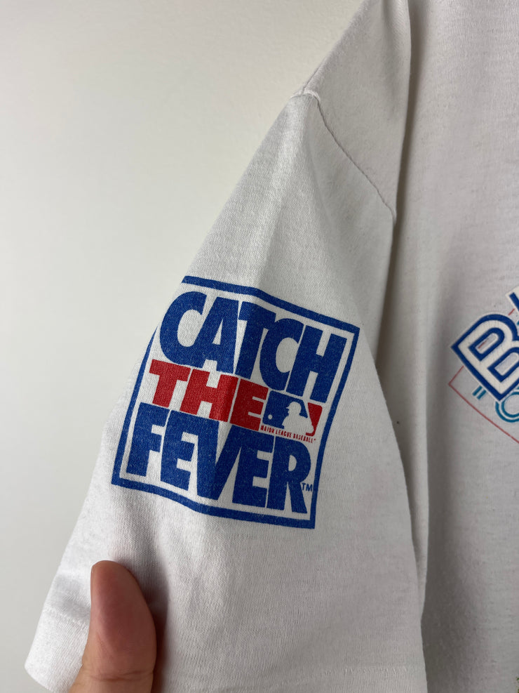 Vintage 90s MLB Bulletin Toronto Blue Jays All Over Print White Tee
