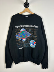 Vintage 1992 Toronto Blue Jays World Series Champions Black Crewneck