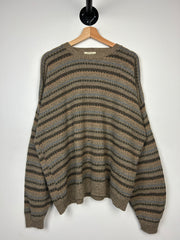 Vintage 90s St. Johns Bay Striped Earth Tone Knit Sweater