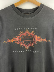 Vintage 2000 Harley Davidson Feel The Heat Holland Faded Black Tee