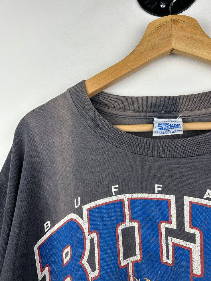 Vintage 90s NFL Salem Buffalo Bills Buffalo Faded Black Tee