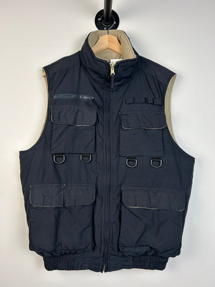 Vintage Ten West Navy & Beige Fleece Reversible Vest