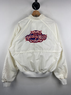 Vintage 90s GMC Truck American Music Tour White Windbreaker