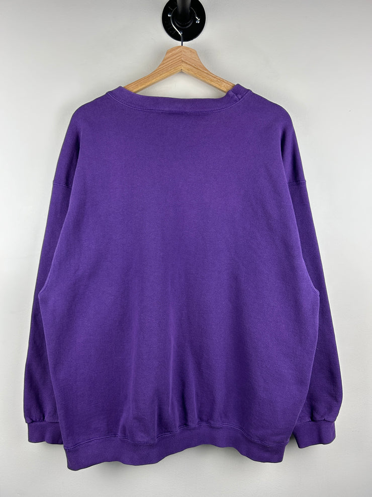 Vintage 90s Nike Mini Swoosh Purple Crewneck