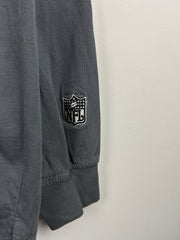 Vintage NFL Reebok Pittsburgh Steelers Grey Polo Rugby Long Sleeve