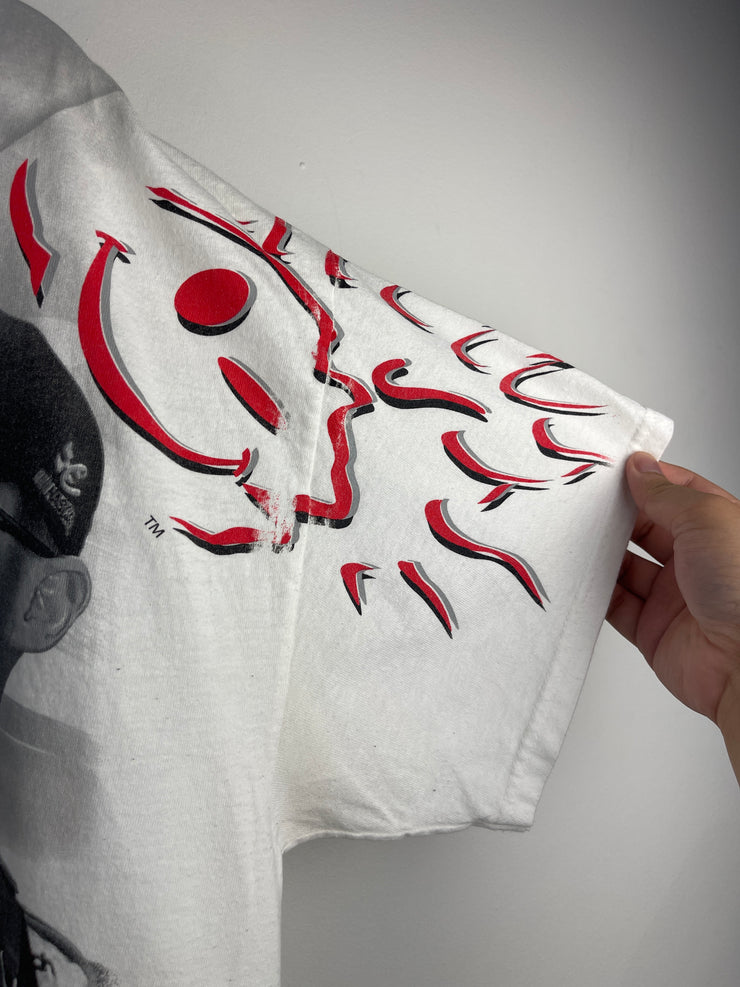 Vintage Nascar Kevin Harvick Goodwrench All Over Print White Tee