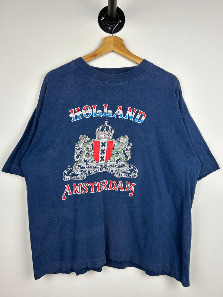Vintage 90s Amsterdam Holland Navy Tee