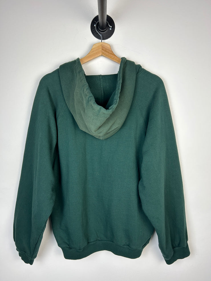 Vintage 90s Coleman Outdoors Thermal Lined Green Zip Up Hoodie
