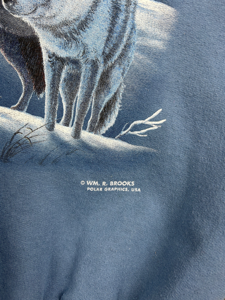 Vintage 90s Alaska Huskies Wilderness Blue Crewneck