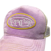 Von Dutch Pink & White Velour Trucker Hat