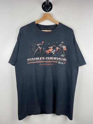 Vintage Harley Davidson Racing Faded Black Tee