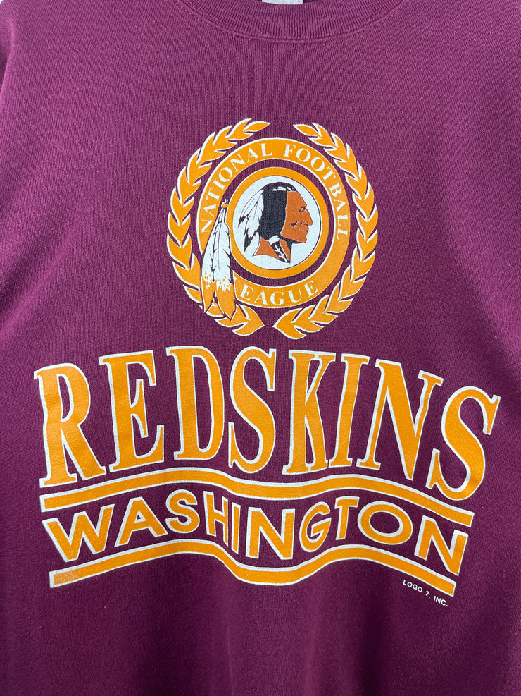 Vintage 90s NFL Logo 7 Washington Redskins Burgundy Crewneck