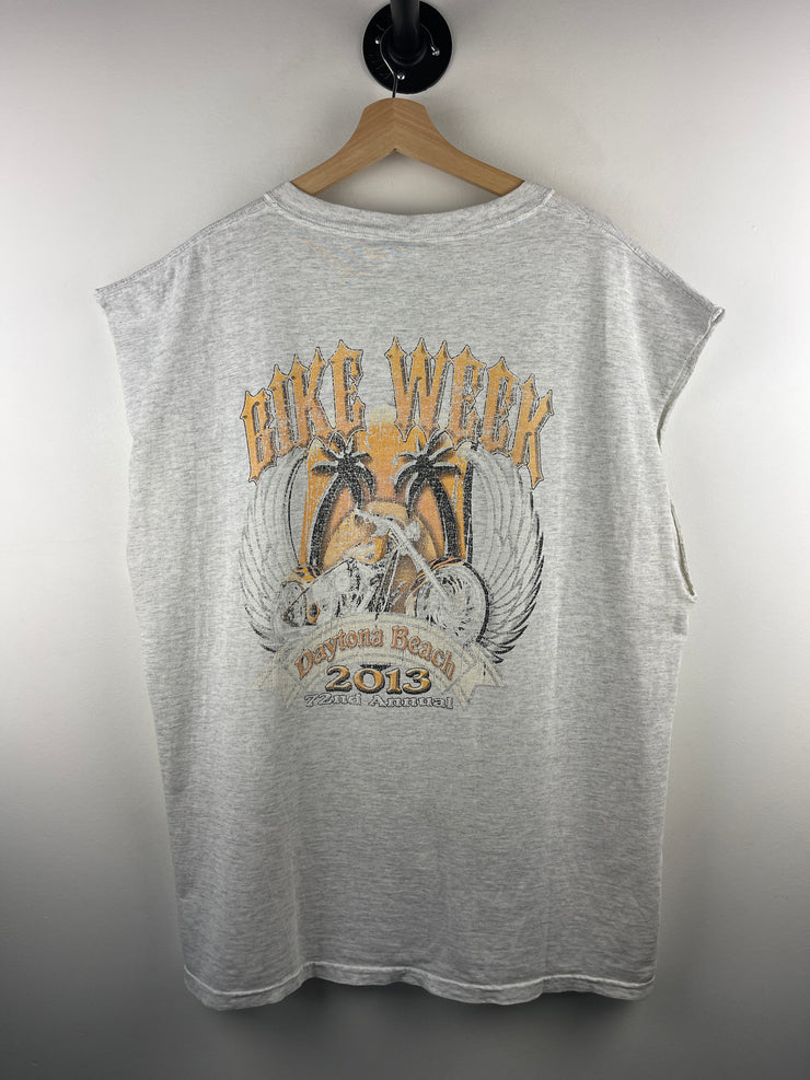 Vintage Bike Week Daytona Beach Grey Cut Off Tank Top