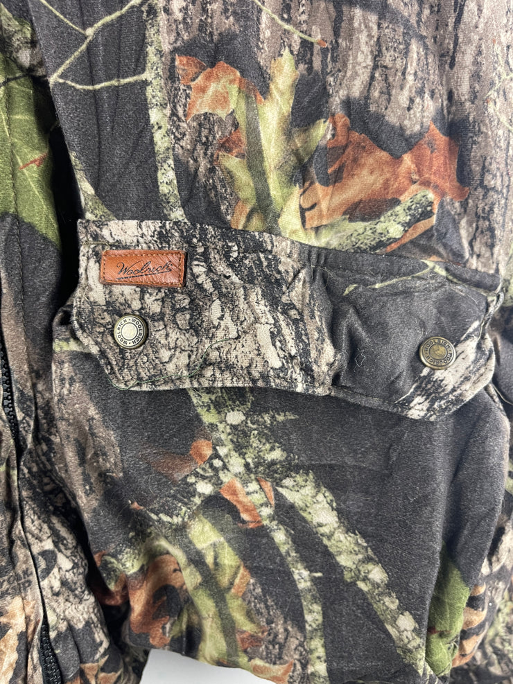 Vintage Woolrich Real Tree Camo Hunting Fleece Lined Bomber Jacket