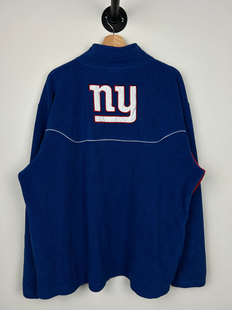 Vintage NFL Reebok New York Giants Quarter Zip Blue Fleece Sweater