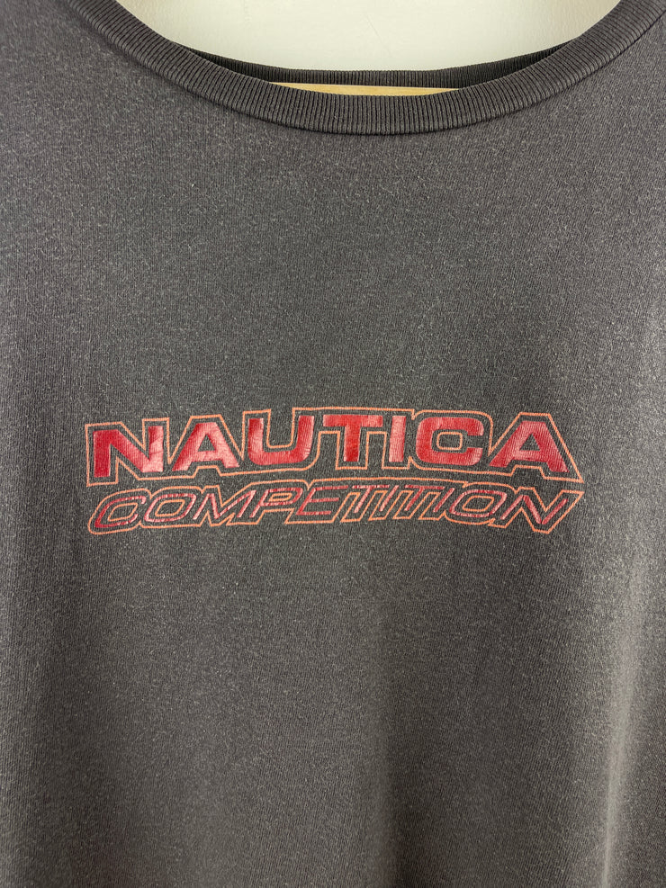 Vintage Nautica Competition Spellout Faded Grey Tee