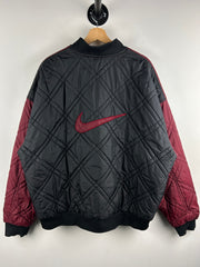 Vintage 90s Nike Swoosh Black & Red Reversible Bomber Jacket