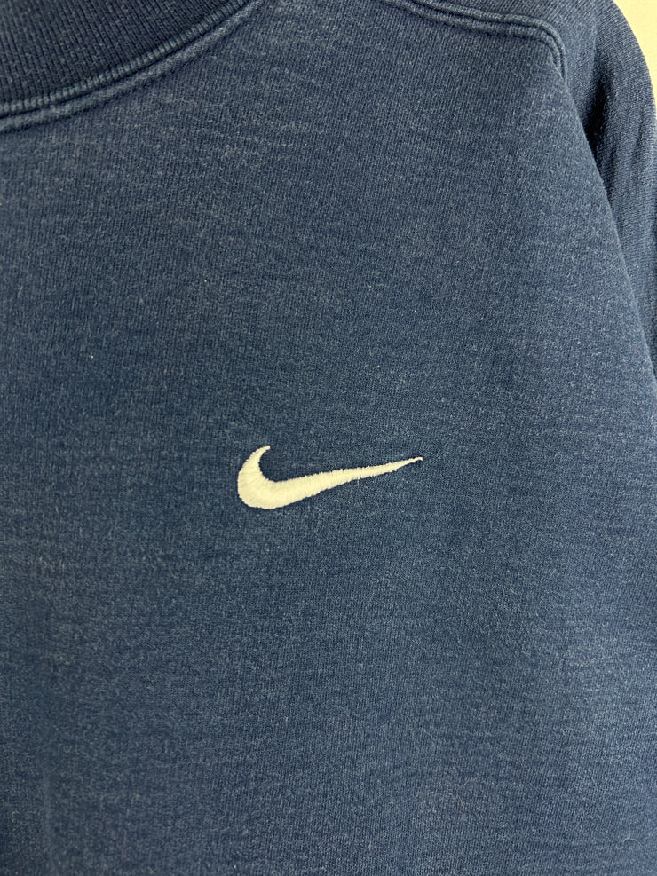 Vintage 90s Nike Mini Swoosh Navy Crewneck