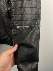 Vintage Buffalo David Bitton Café Racer Moto Black Leather Jacket