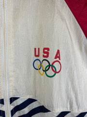 Vintage 90s USA Olympics White Windbreaker
