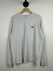 Kith Small Box Logo Heather Grey Long Sleeve