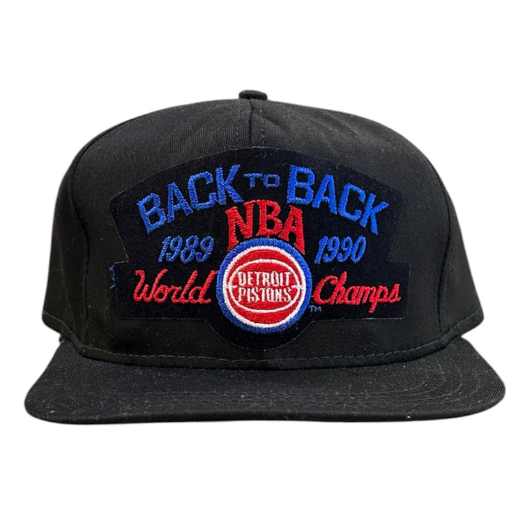 Vintage 90s NBA AJD Detroit Pistons Back To Back Champions Snapback Hat