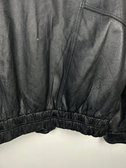 Vintage Daniel Marcus Black Cropped Leather Bomber Jacket