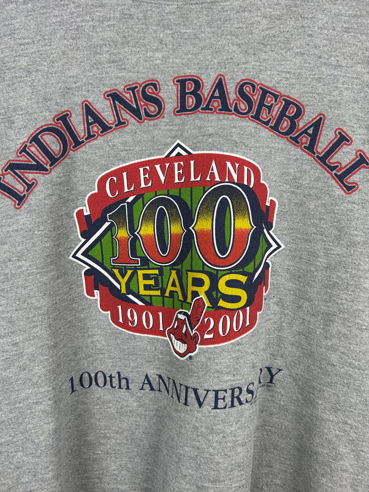 Vintage MLB Cleveland Indians 100 Years Grey Crewneck