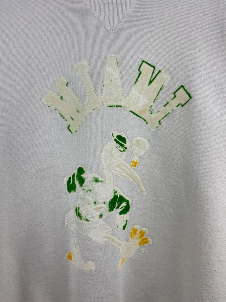 Vintage 80s Russell Athletic Miami Hurricanes White Crewneck