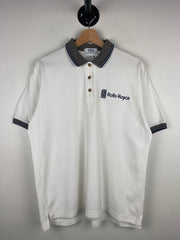 Vintage 90s Rolls Royce White Polo Shirt