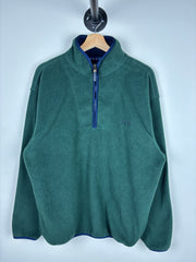 Vintage Izod Forest Green Quarter Zip Fleece Sweater