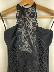 Vintage 90s Co Me Como Women's Black Lace Halter Top