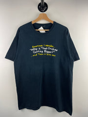 Vintage Sometimes I Wonder Why Is That Frisbee Getting Bigger Comedy Black Tee