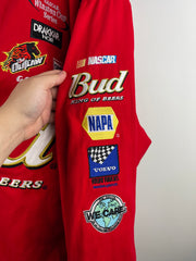 Vintage Nascar Chase Dale Earnhardt Jr Budweiser Red Racing Jacket