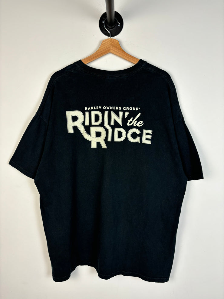 Vintage Y2K Harley Davidson Riding The Ridge Black Tee