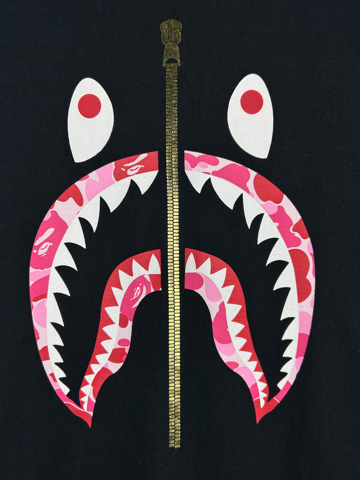 Bape Shark Pink Camo Black Tee