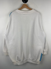 Vintage 90s Nike Swoosh Spellout Big Logo White Crewneck