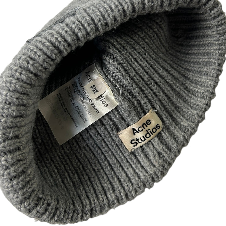 Acne Studio Pansy N Face Grey Beanie
