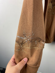 Vintage 90s Wilderness Deer Brown Crewneck