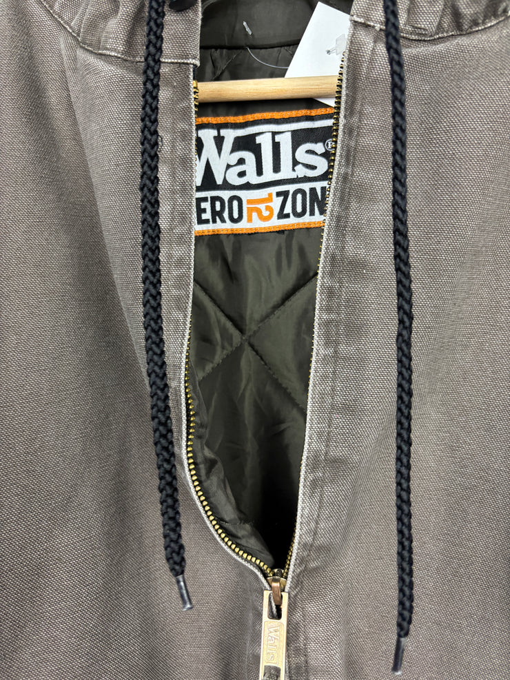 Vintage Walls Faded Brown Hooded Work Jacket