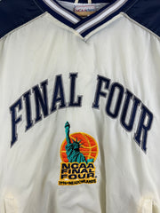 Vintage 90s NCAA Final Four Statue Of Liberty White & Navy Pullover Windbreaker