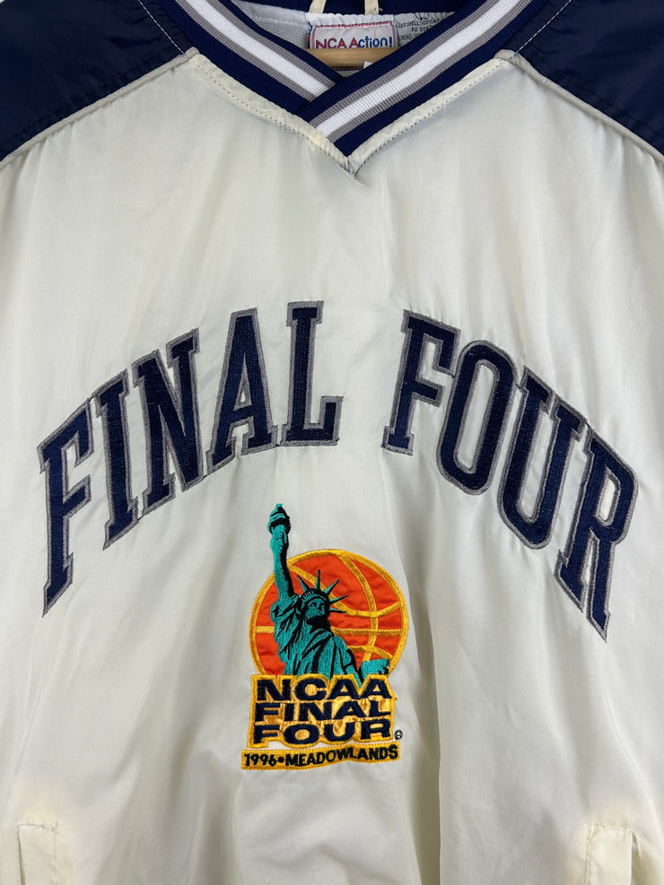 Vintage 90s NCAA Final Four Statue Of Liberty White & Navy Pullover Windbreaker