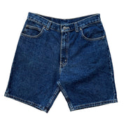 Vintage Faded Glory Dark Wash Blue Denim Shorts